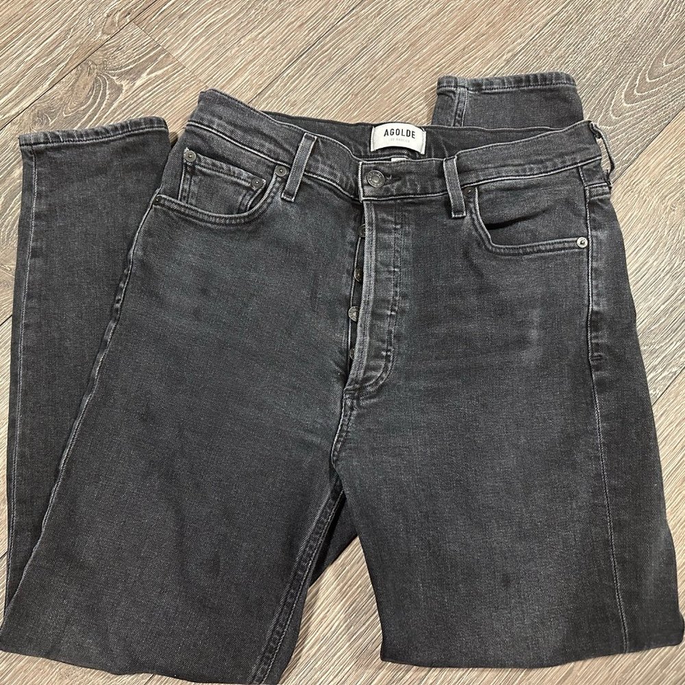 Dark Gray/ Washed Black AGOLDE Womens Nico Jean Size 29